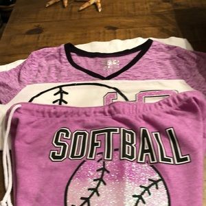Girls Justice short set softball design used
